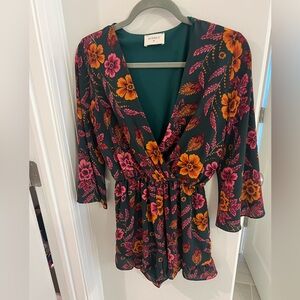 Beautiful floral romper for fall